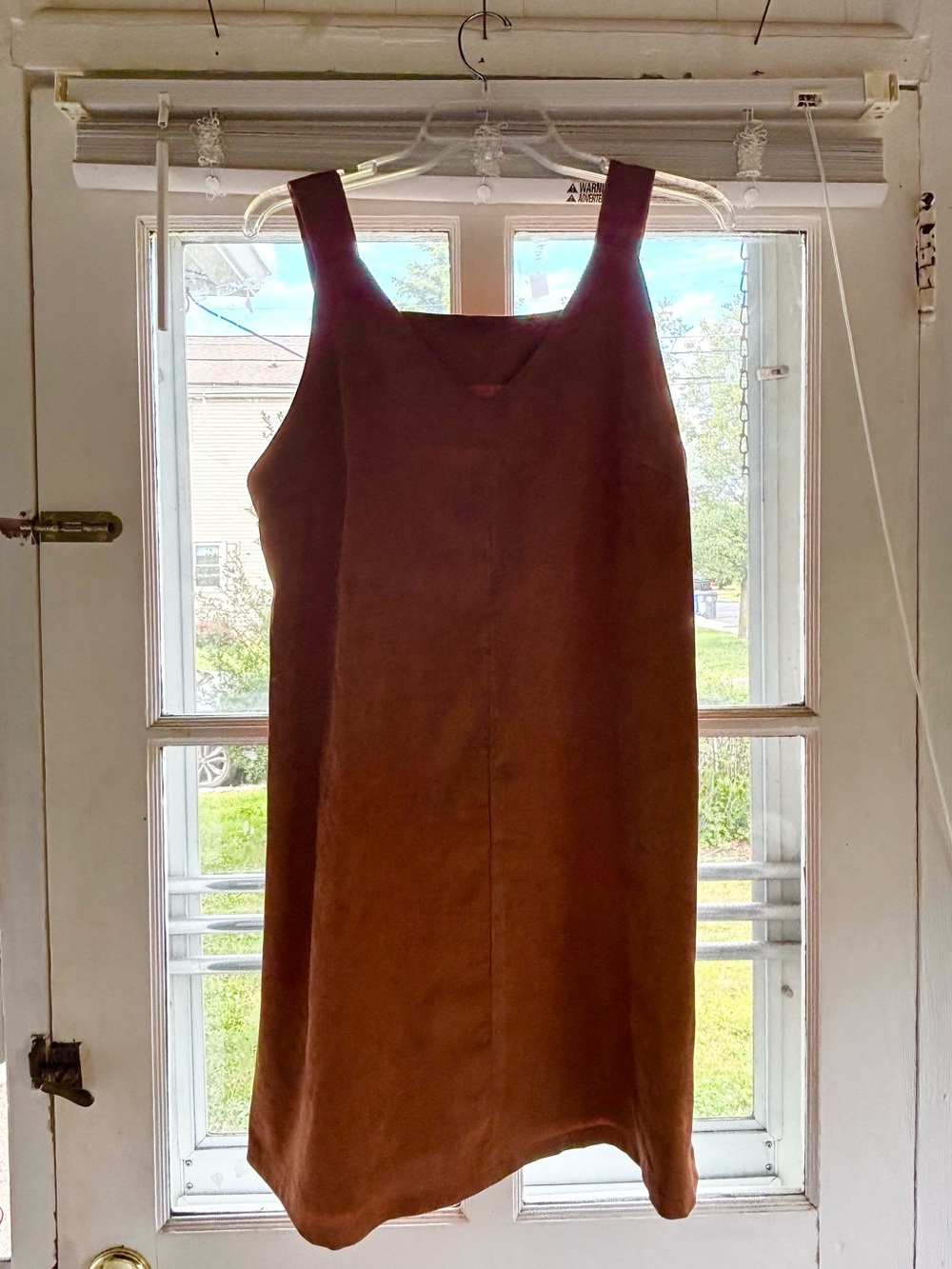 NWOT Sleeveless Rust Brown Suede-Look Shift Dress